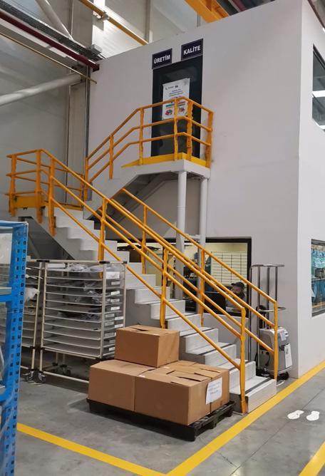 Steel stair to the quality office